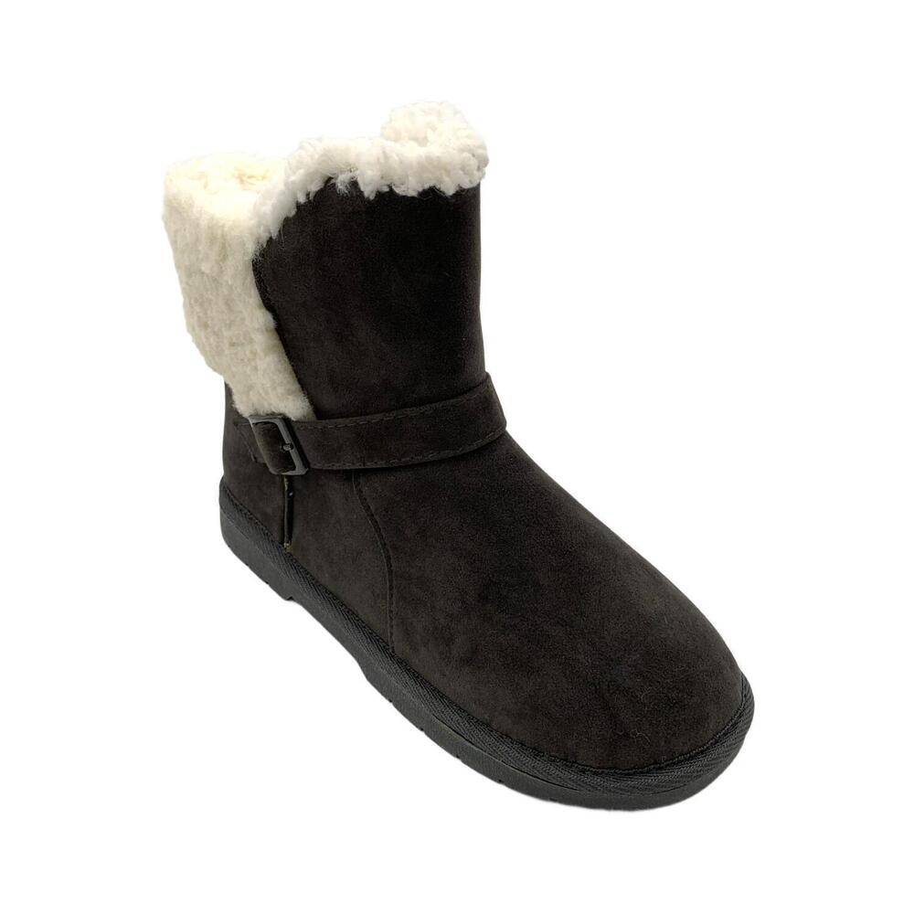 Gaahuu Womens Faux Suede Ankle Boots Charcoal - Medium